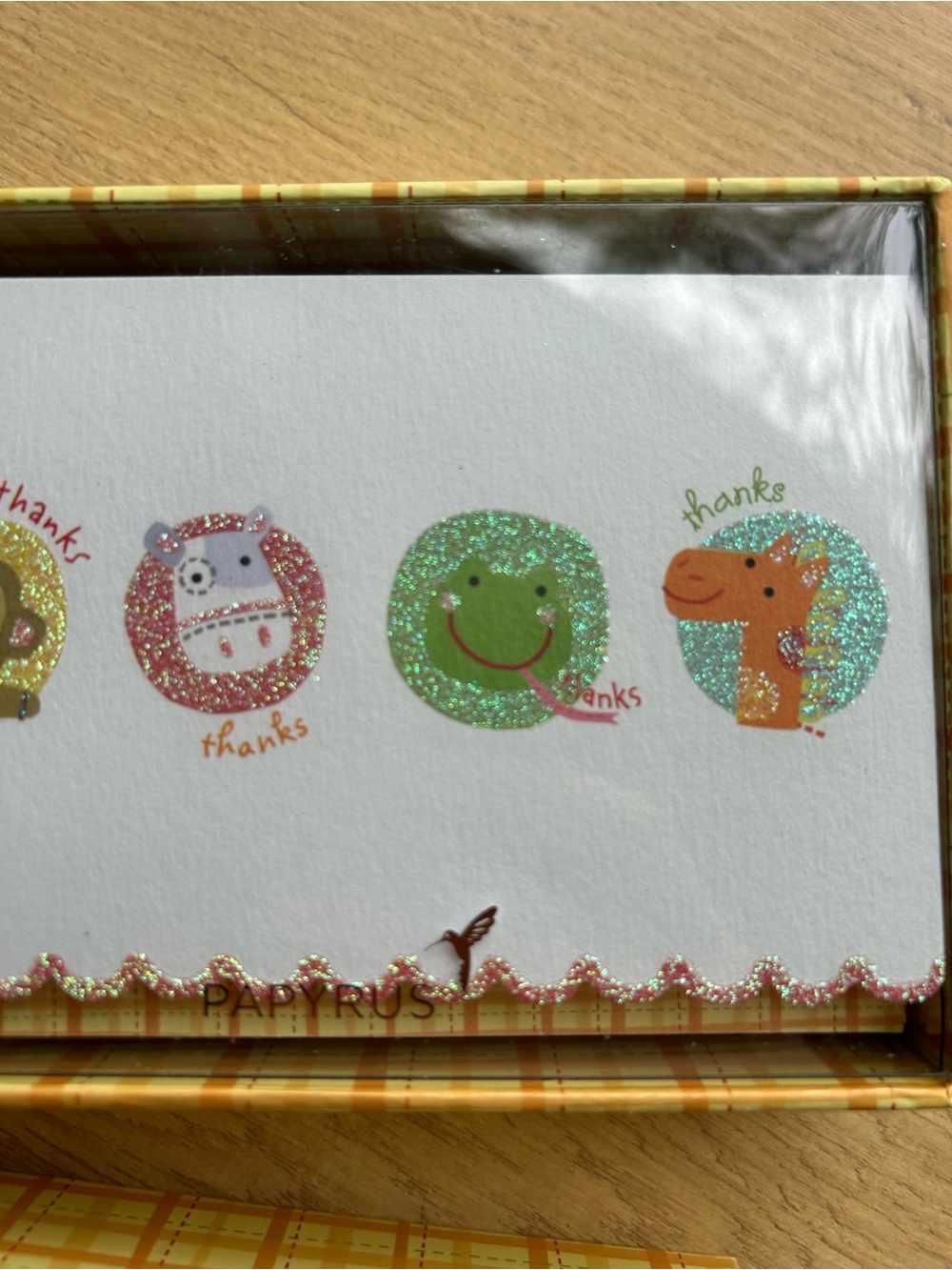 Papyrus Thank You Note Cards with Glitter Animal Accents - Picture 4 of 4